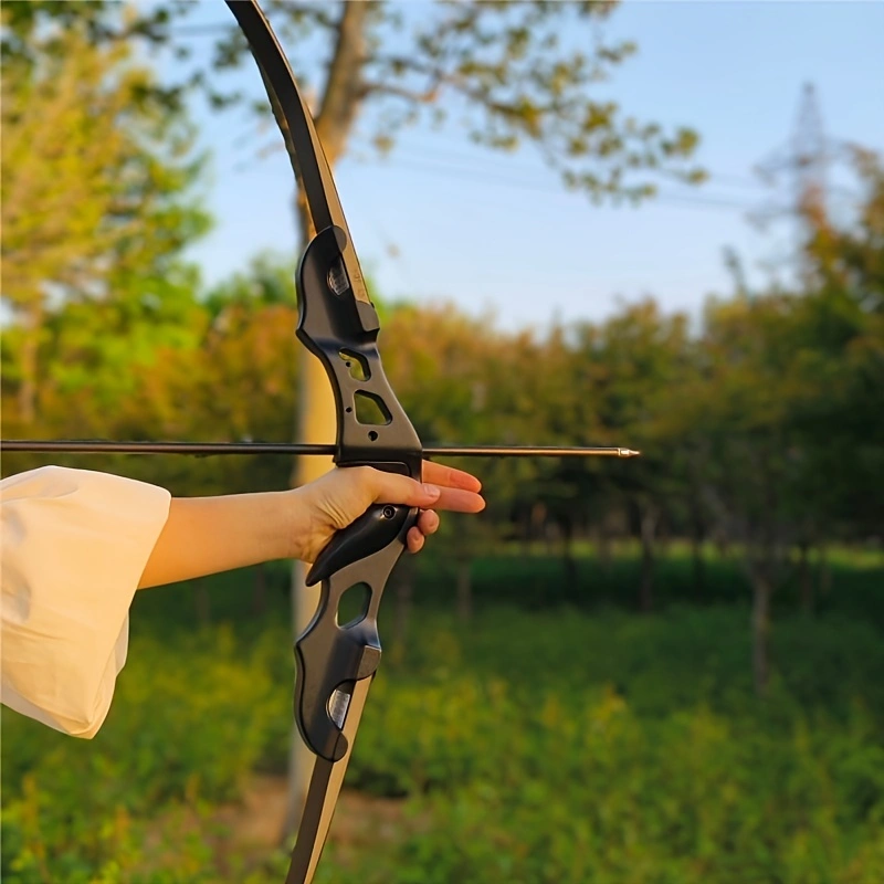 Aluminum alloy recurve bow for outdoor fish shooting and beautiful hunting bow